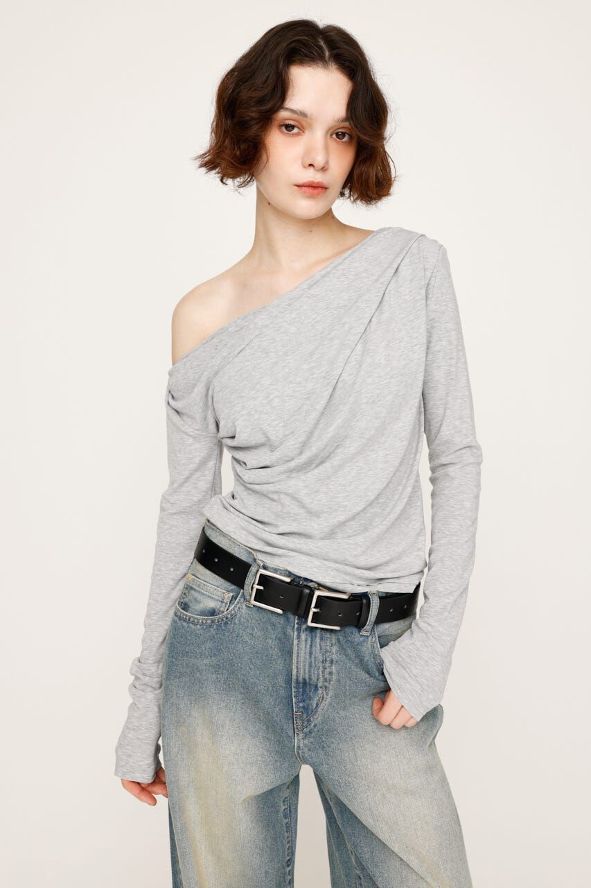 SLY「OFF SHOULDER CUT トップス」|Tシャツ・カットソー|T.GRY