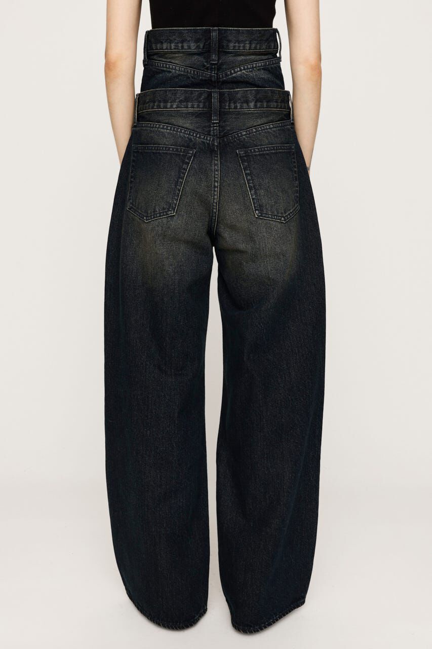 SLY「LAYERED STRAIGHT DENIM パンツ」|デニム|