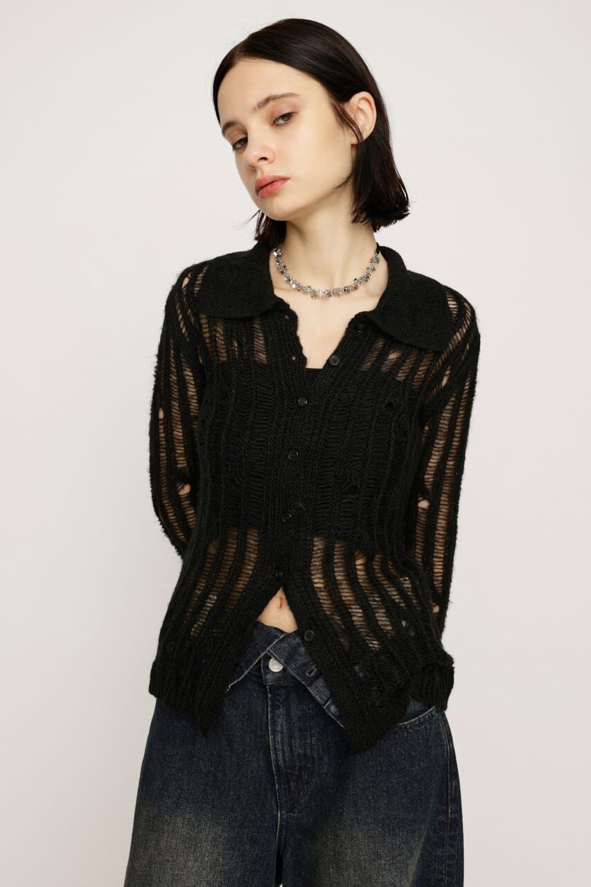 SLY「DAMAGE KNIT カーディガン」|カーディガン|