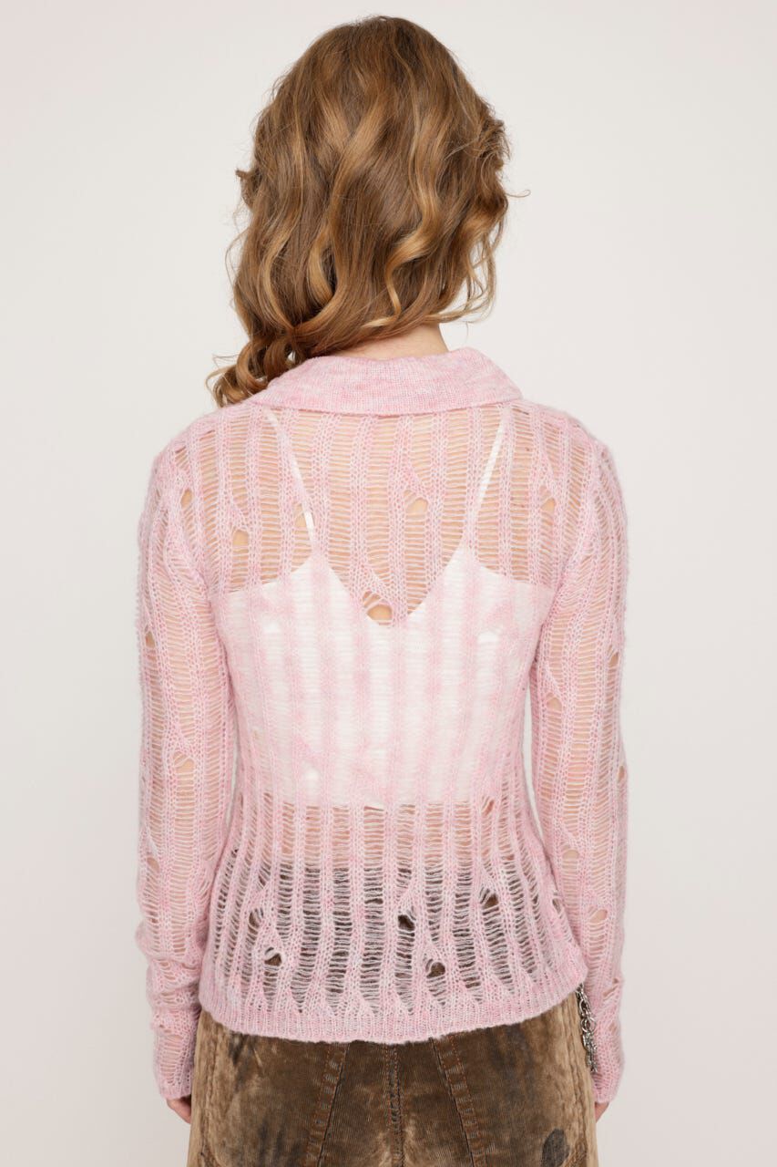 SLY「DAMAGE KNIT カーディガン」|カーディガン|