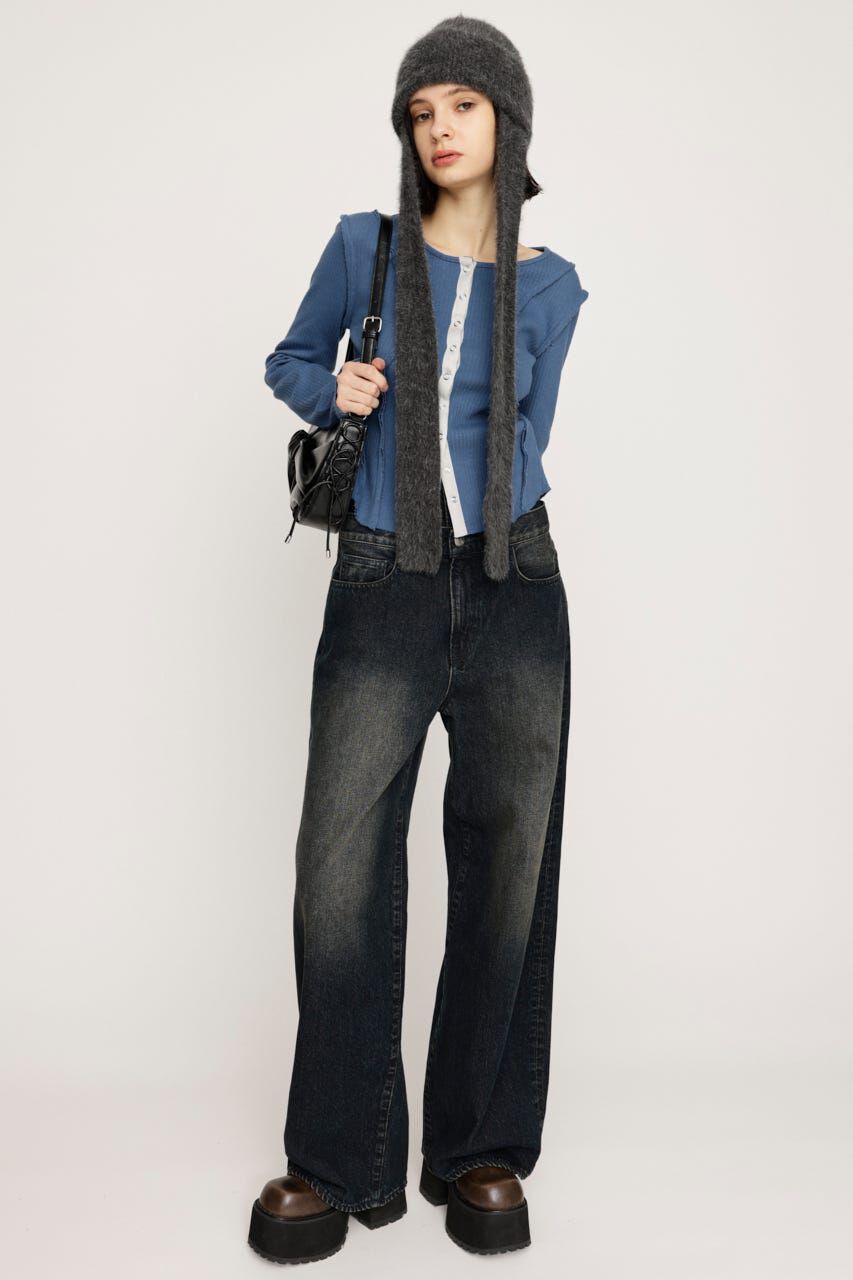 SLY「FRONT BUTTON CUT RIB トップス」|Tシャツ・カットソー|