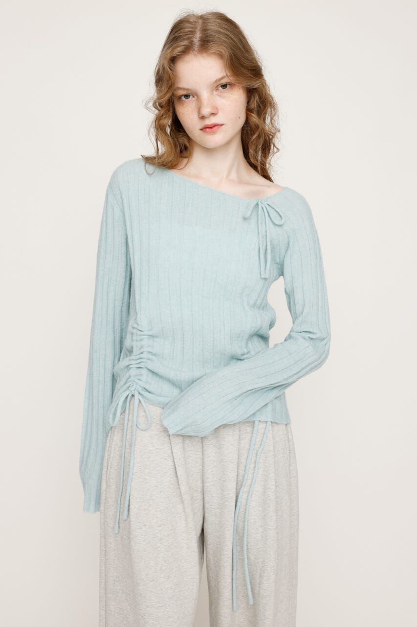 SLY「GATHER RIBBON KNIT トップス」|ニット・セーター|