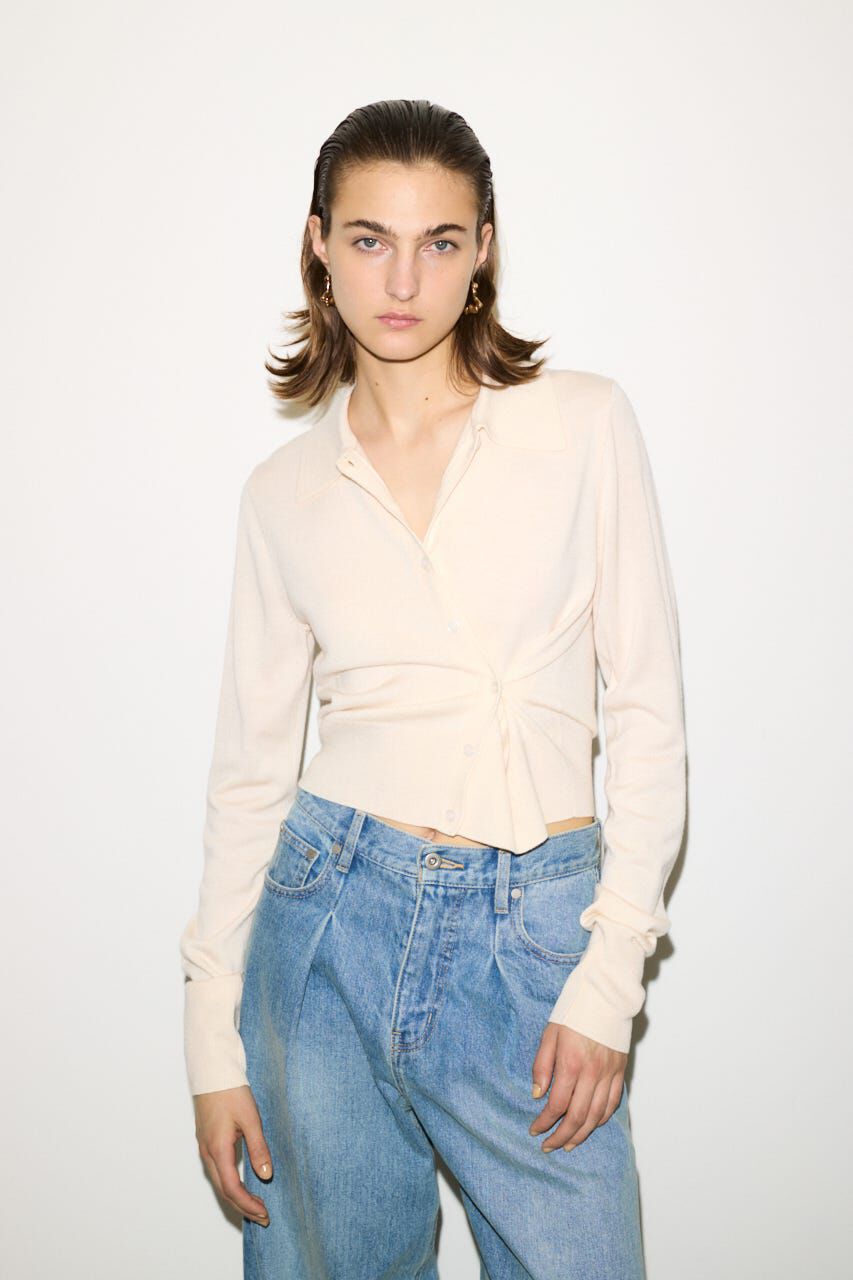 SLY「KNIT POLO 2WAY HG カーディガン」|カーディガン|ECRU