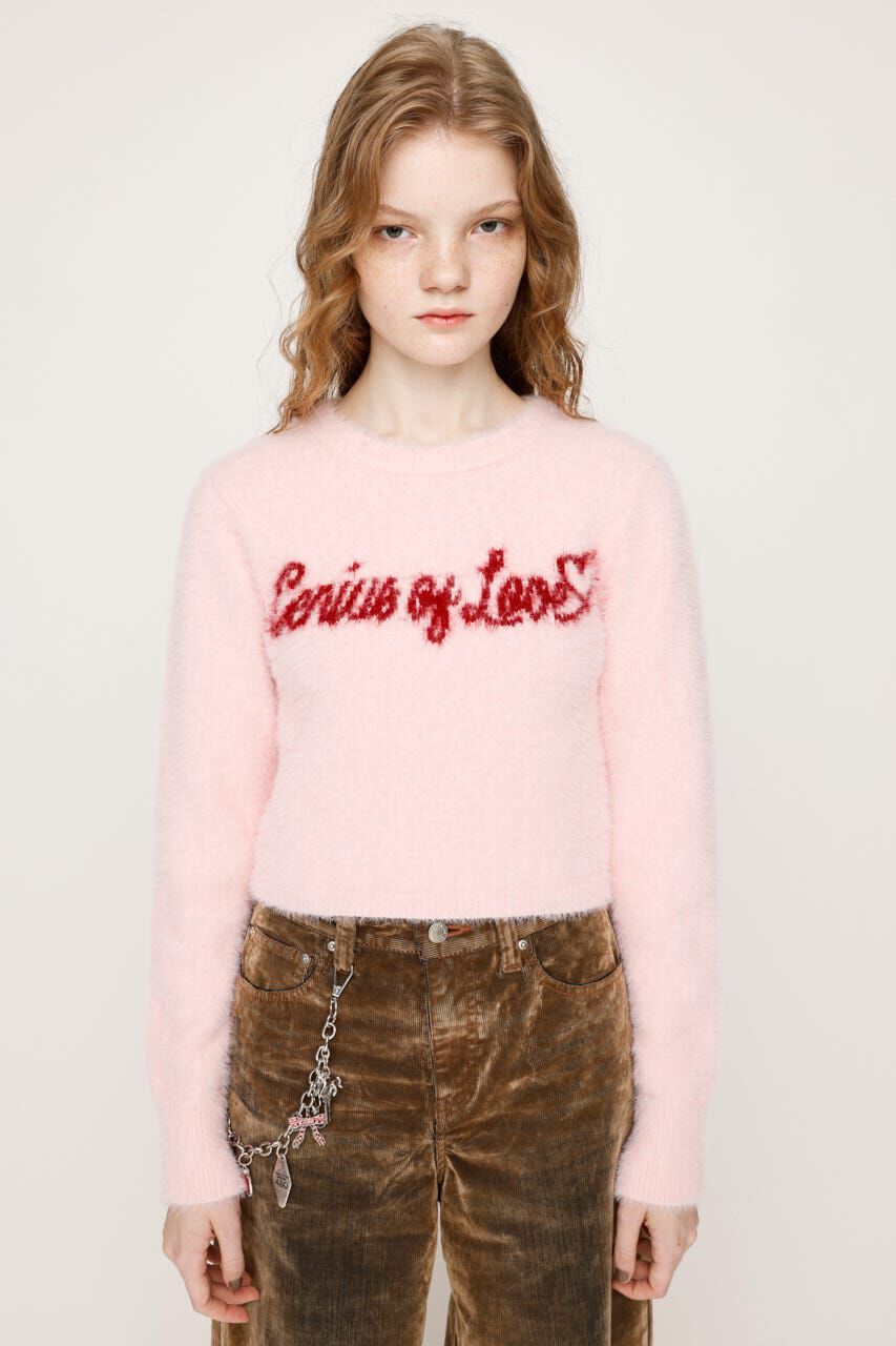 SLY「SHAGGY YARN LOGO C／N トップス」|ニット・セーター|