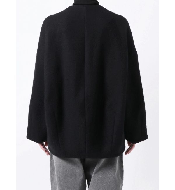 ELENDEEK「FORM SHORT WOOL CT」|ノーカラーコート|