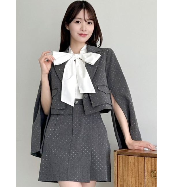 dazzlin「【セットアップ対応】レイヤードライクショートジャケット」|テーラードジャケット|