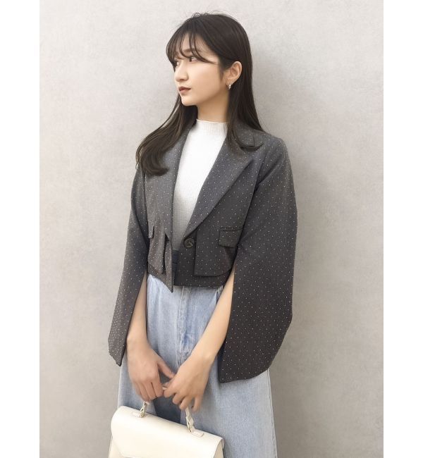 dazzlin「【セットアップ対応】レイヤードライクショートジャケット」|テーラードジャケット|
