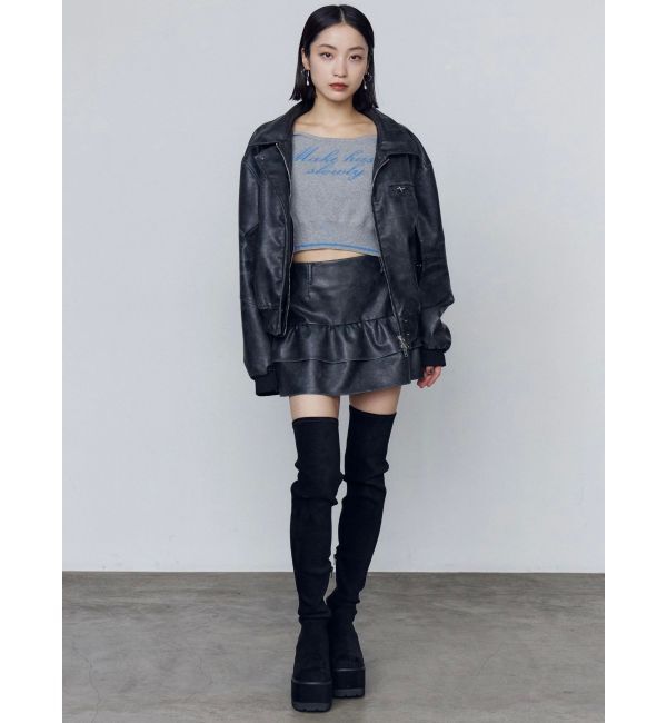 EMODA「フロントロゴクロップニット」|ニット・セーター|