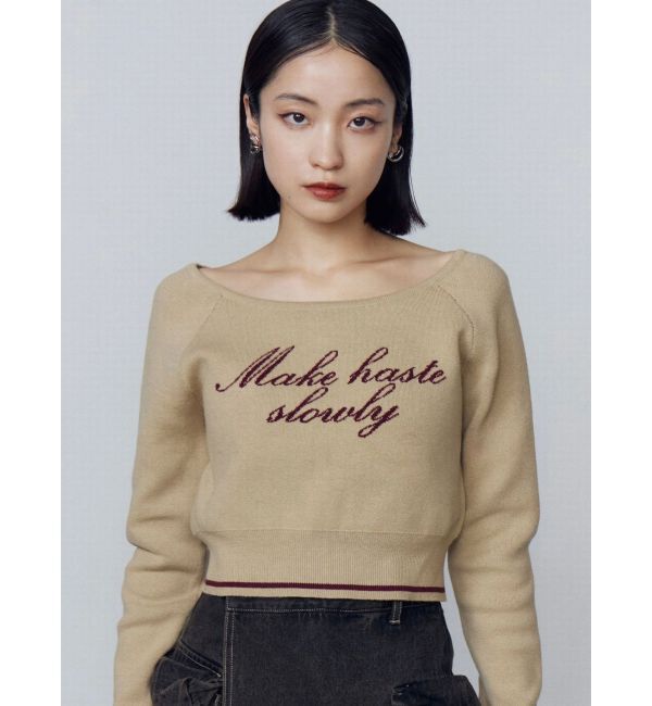EMODA「フロントロゴクロップニット」|ニット・セーター|
