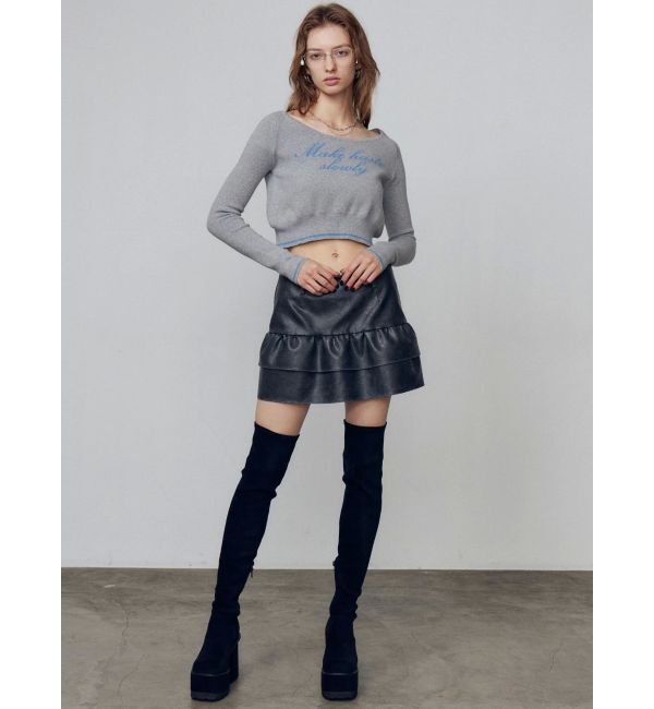 EMODA「フロントロゴクロップニット」|ニット・セーター|