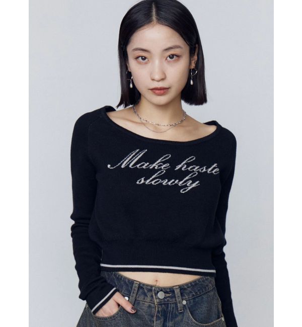 EMODA「フロントロゴクロップニット」|ニット・セーター|