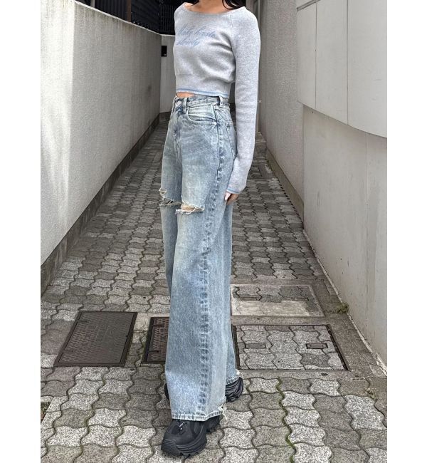 EMODA「フロントロゴクロップニット」|ニット・セーター|