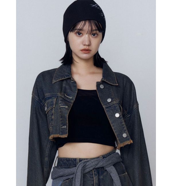EMODA「ショートデニムブルゾン」|デニムジャケット|