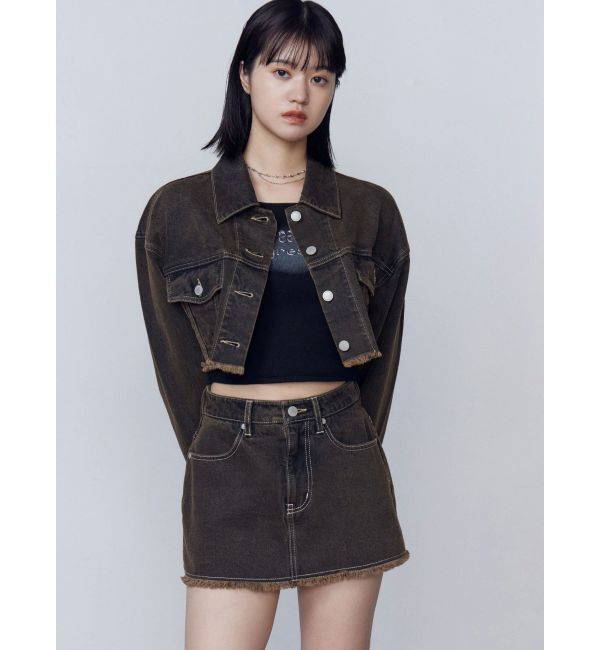 EMODA「ショートデニムブルゾン」|デニムジャケット|