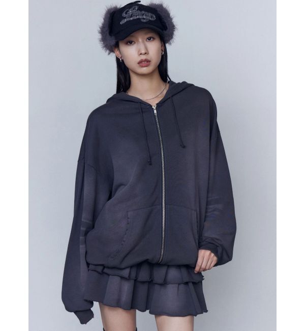 EMODA「シェービングオーバージップフーディ」|パーカー|グレー