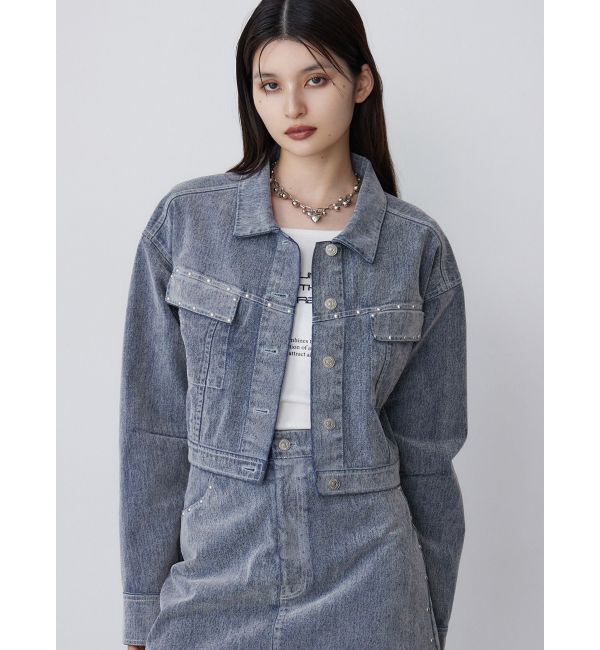 MURUA「フロッキーデニムジャケット【セット販売対象】」|デニムジャケット|グレー