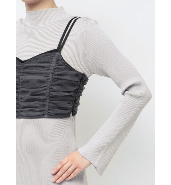 LAGUNAMOON「チュールビスチェセットニットワンピース」|ワンピース|