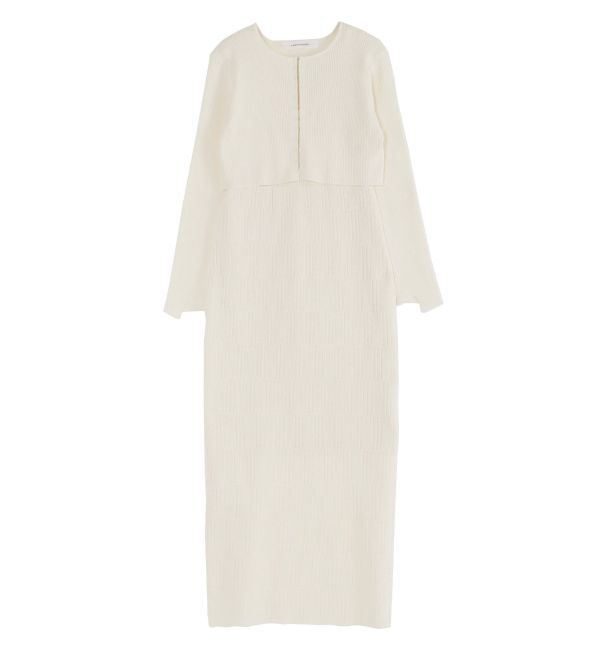 LAGUNAMOON「カーデセットパターンニットワンピース」|ワンピース|ホワイト