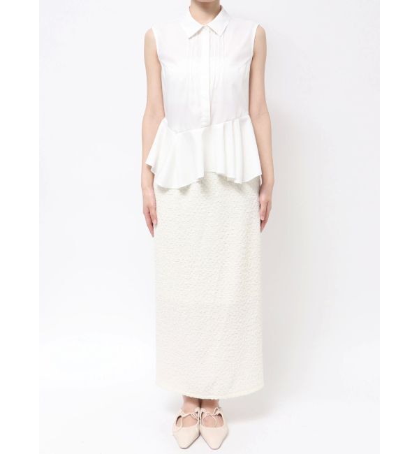 LAGUNAMOON「ノースリーブタックペプラムシャツ」|シャツ・ブラウス|