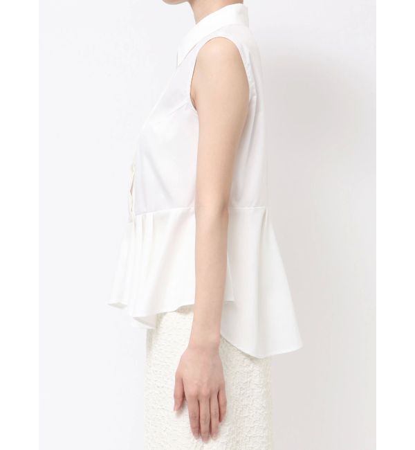 LAGUNAMOON「ノースリーブタックペプラムシャツ」|シャツ・ブラウス|