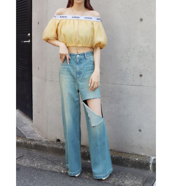 EVRIS「ロゴラインオフショルトップス」|シャツ・ブラウス|