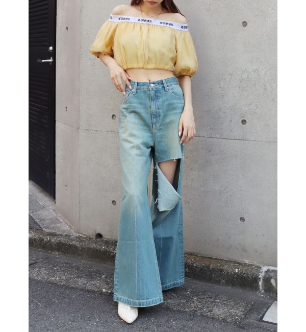 EVRIS「ロゴラインオフショルトップス」|シャツ・ブラウス|