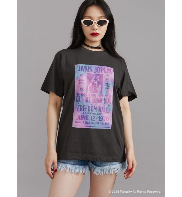 jouetie「【JANIS】Tie-dye overlay print t-shirts【コラボ】」|Tシャツ・カットソー|ブラック