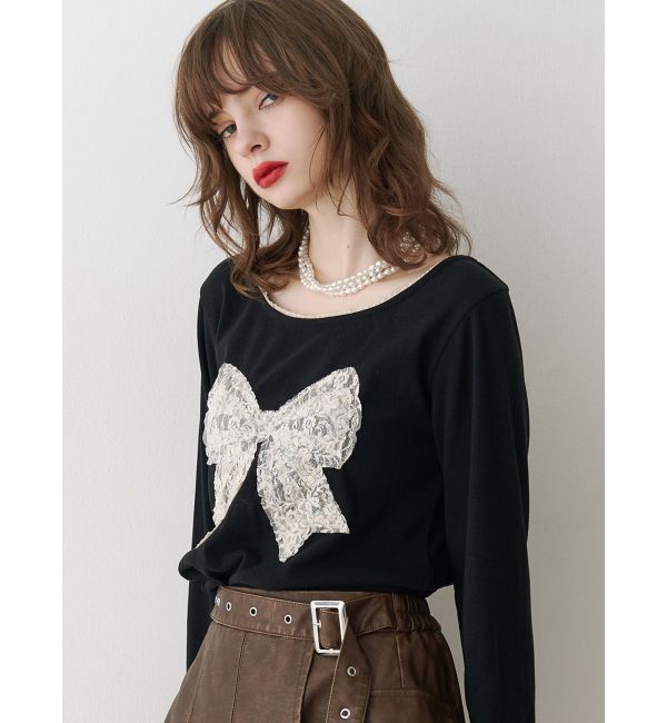 jouetie「レースリボンモチーフトップス」|Tシャツ・カットソー|