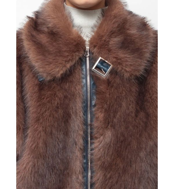 jouetie「【WEB限定】ベルトミドルファーコート」|ブルゾン・スタジャン|