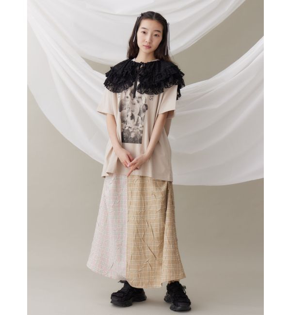 merry jenny「check&times;checkリボンギャザースカート」|スカート|