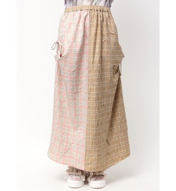 merry jenny「check&times;checkリボンギャザースカート」|スカート|