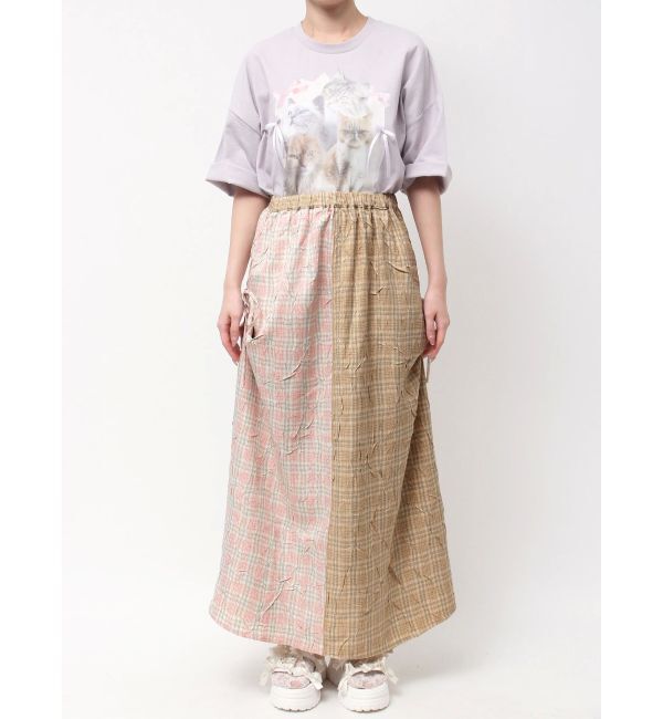 merry jenny「check&times;checkリボンギャザースカート」|スカート|