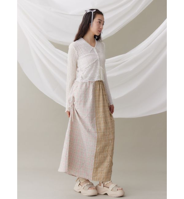 merry jenny「check&times;checkリボンギャザースカート」|スカート|