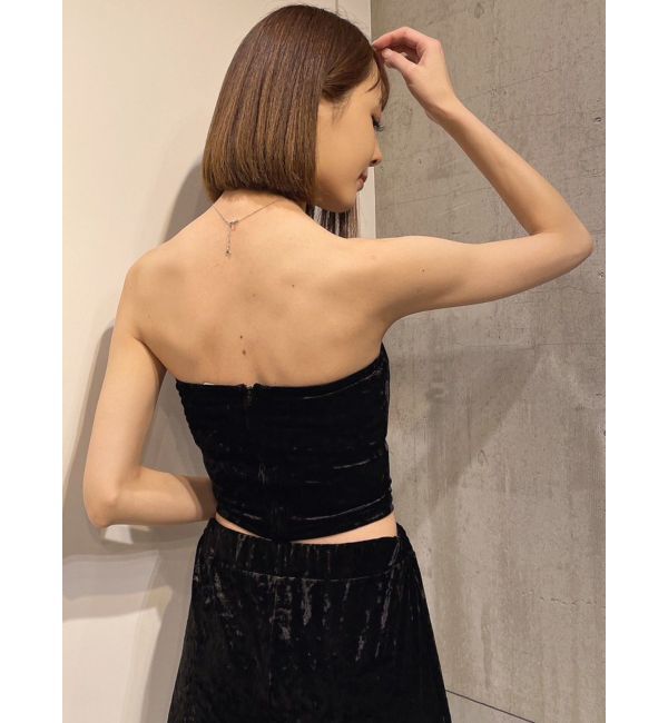 GYDA「【SETUP着用可】ベロアベアビスチェ」|チューブトップ|