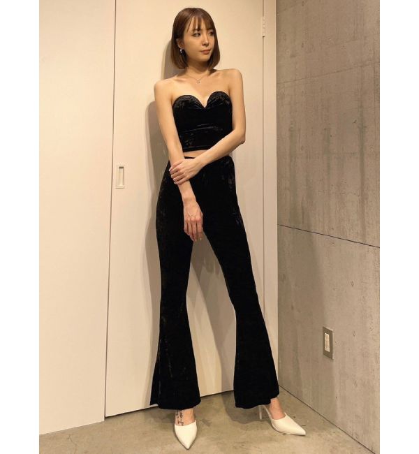 GYDA「【SETUP着用可】ベロアベアビスチェ」|チューブトップ|