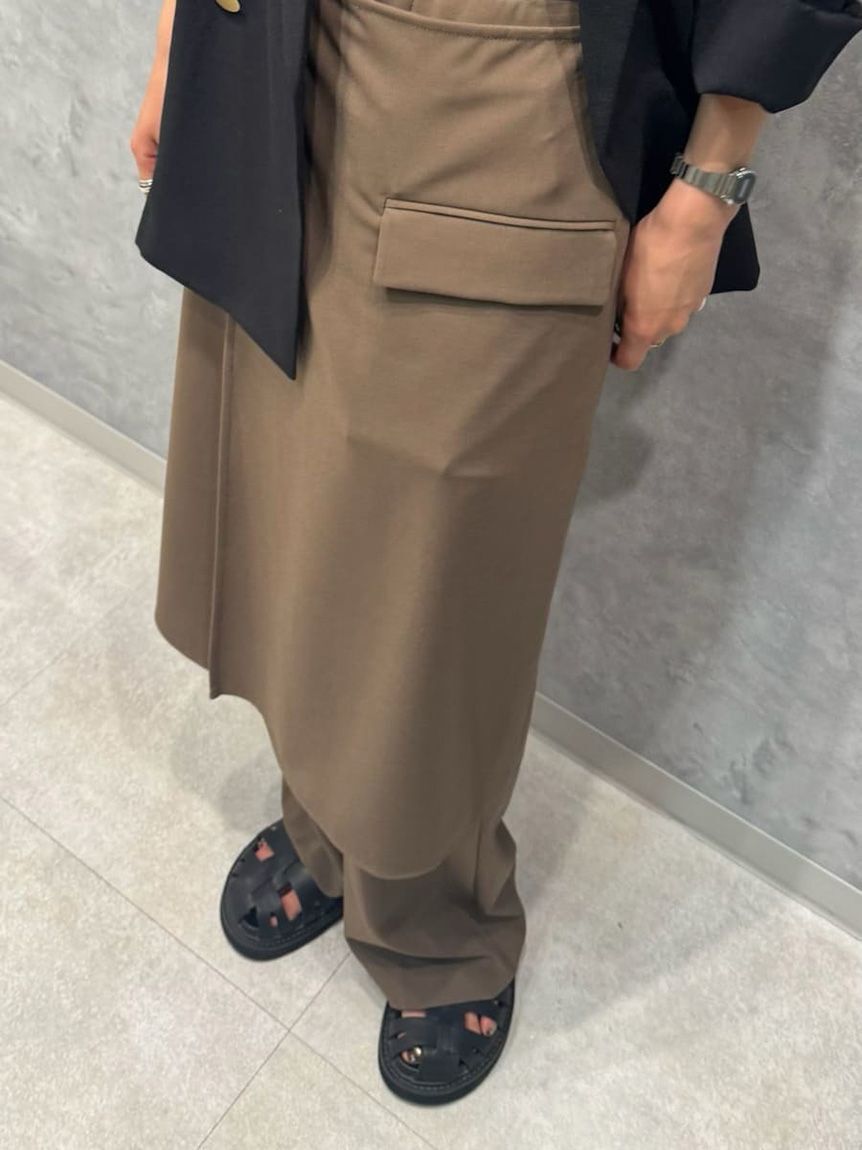 Mila Owen「巻きスカートレイヤウエストゴムシガレットパンツ」|チノ|