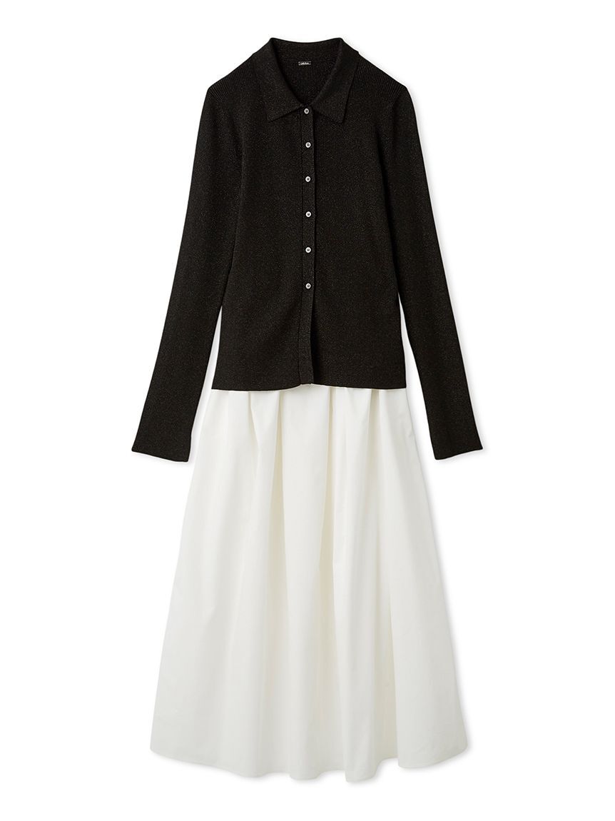 セットアイテム】ポロ衿ニットタックフレアスカートコーデSET（Mila