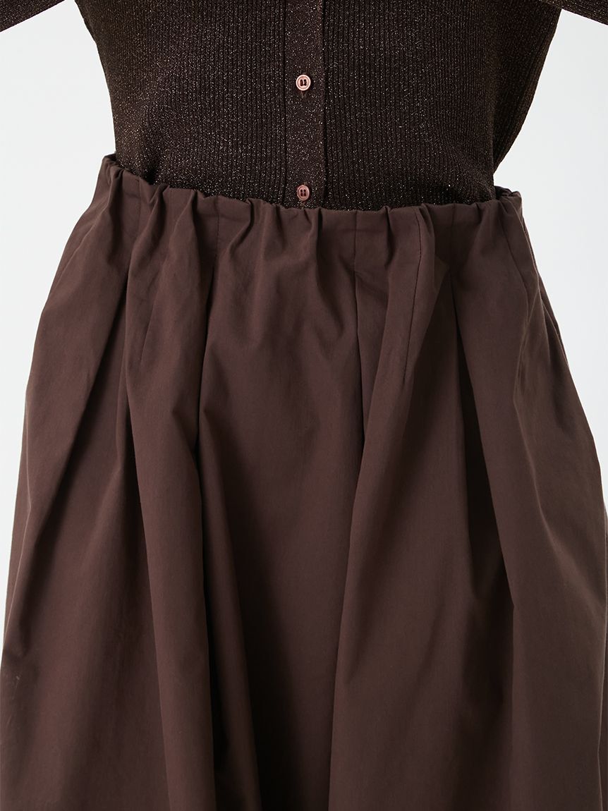 セットアイテム】ポロ衿ニットタックフレアスカートコーデSET（Mila