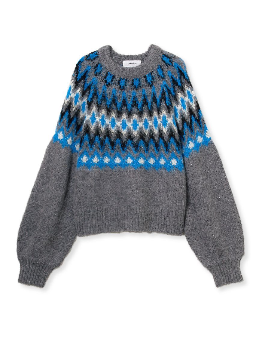 Mila Owen「アルパカシャギーノルディックラメニット」|ニット・セーター|GRY