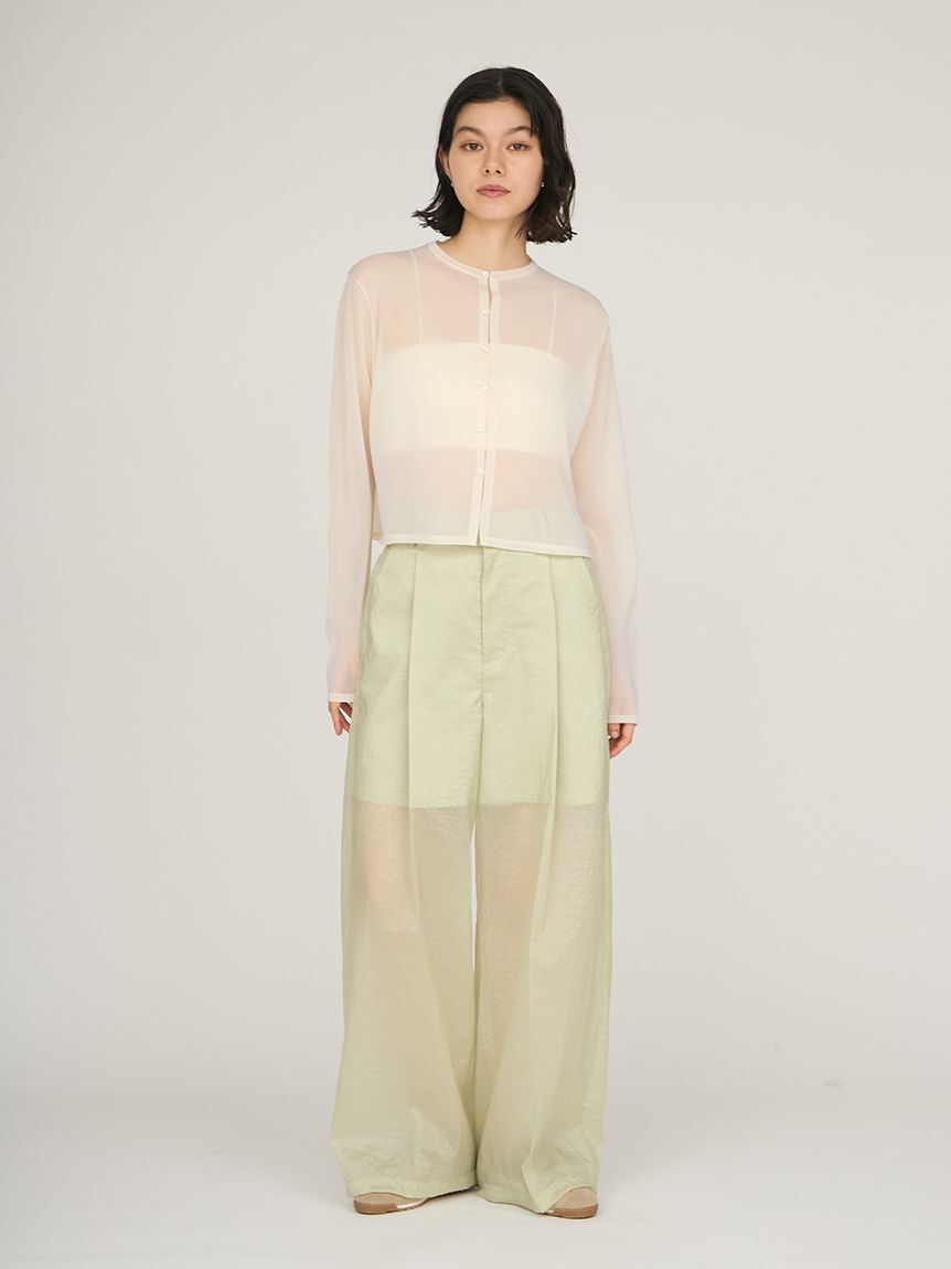 emmi atelier「シアーワイドタックパンツ」|チノ|