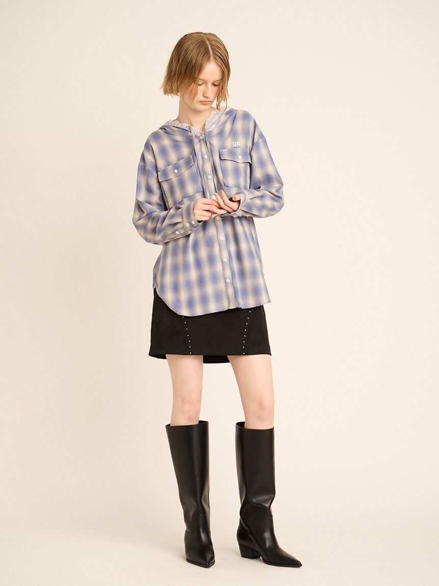 FURFUR「フーディーオンブレーチェックシャツ」|シャツ・ブラウス|