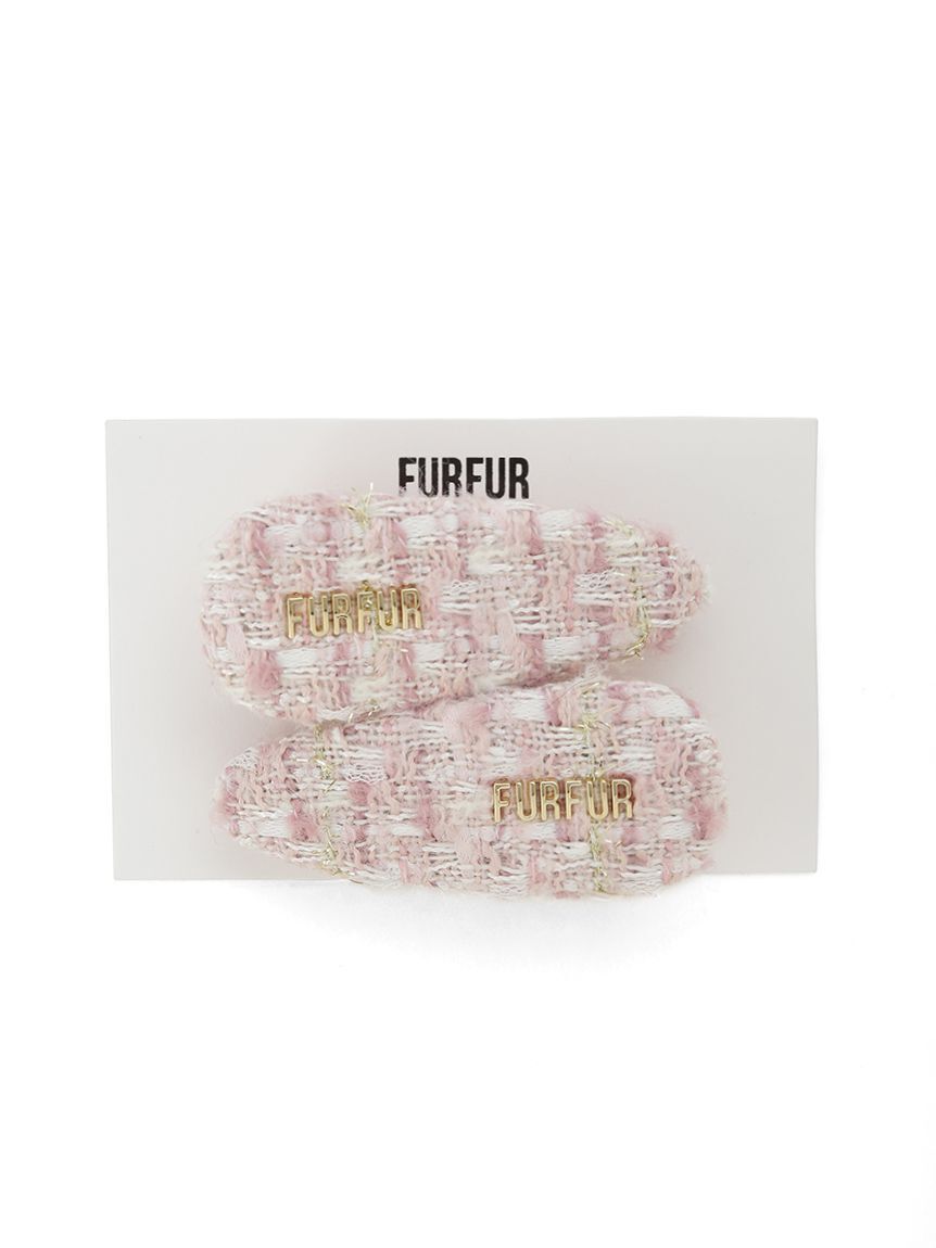 FURFUR「【限定カラー】ツイードロゴヘアピン」|ヘアバンド|