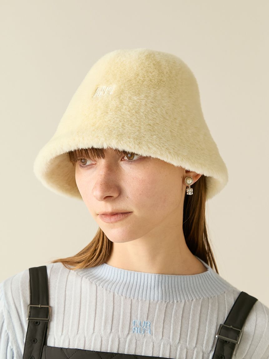 FURFUR「ロゴ刺繍エコファーバケットハット」|ハット|
