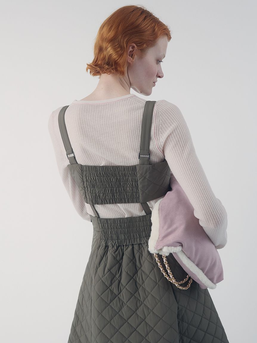 FURFUR「ロゴ刺繍シアーウールリブニット」|ニット・セーター|