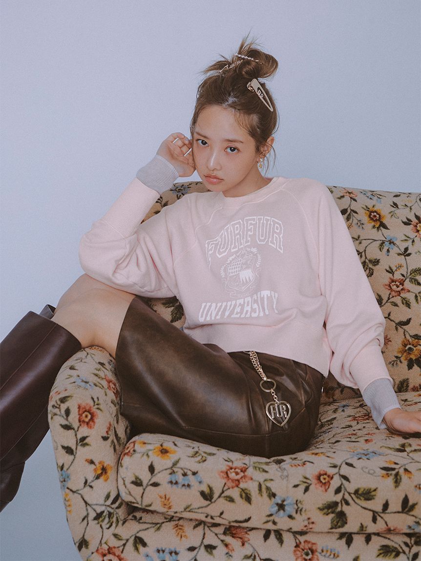 FURFUR「ロゴ刺繍シアーウールリブニット」|ニット・セーター|