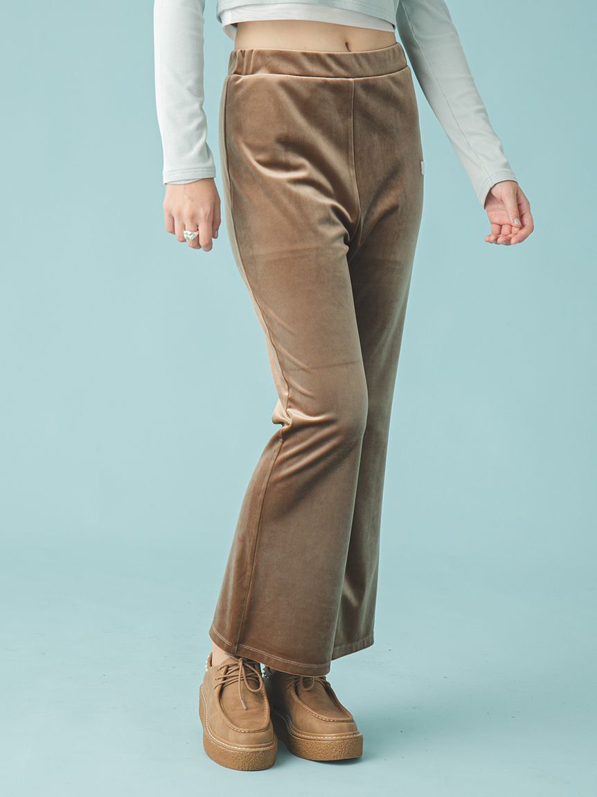 FURFUR「リボン刺繍イージーベロアパンツ」|チノ|