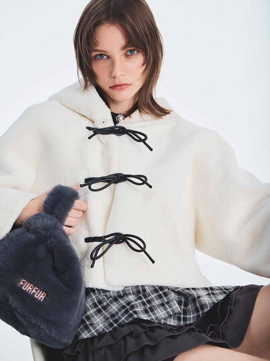 FURFUR「リボンショートダッフルコート」|ダッフルコート|IVR