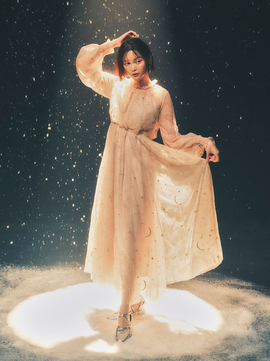 FURFUR「【限定サイズ】Twilightラメチュール刺繍ドレス」|ドレス|