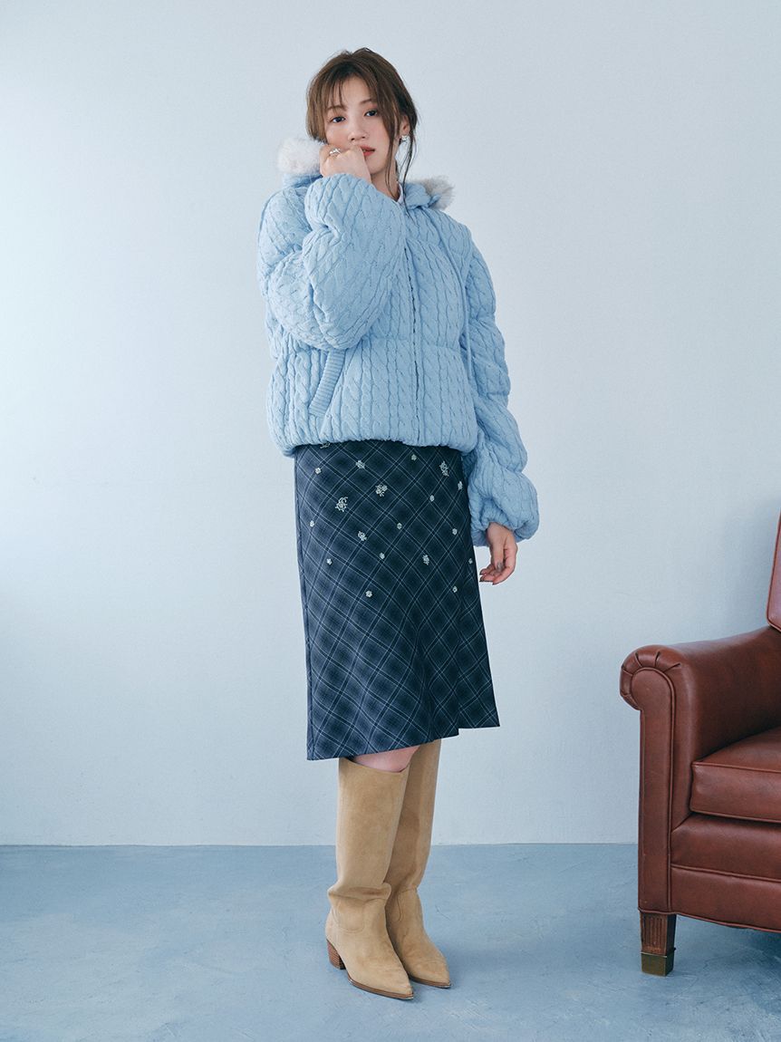 FURFUR「ビーズ刺繍ミディスカート」|スカート|