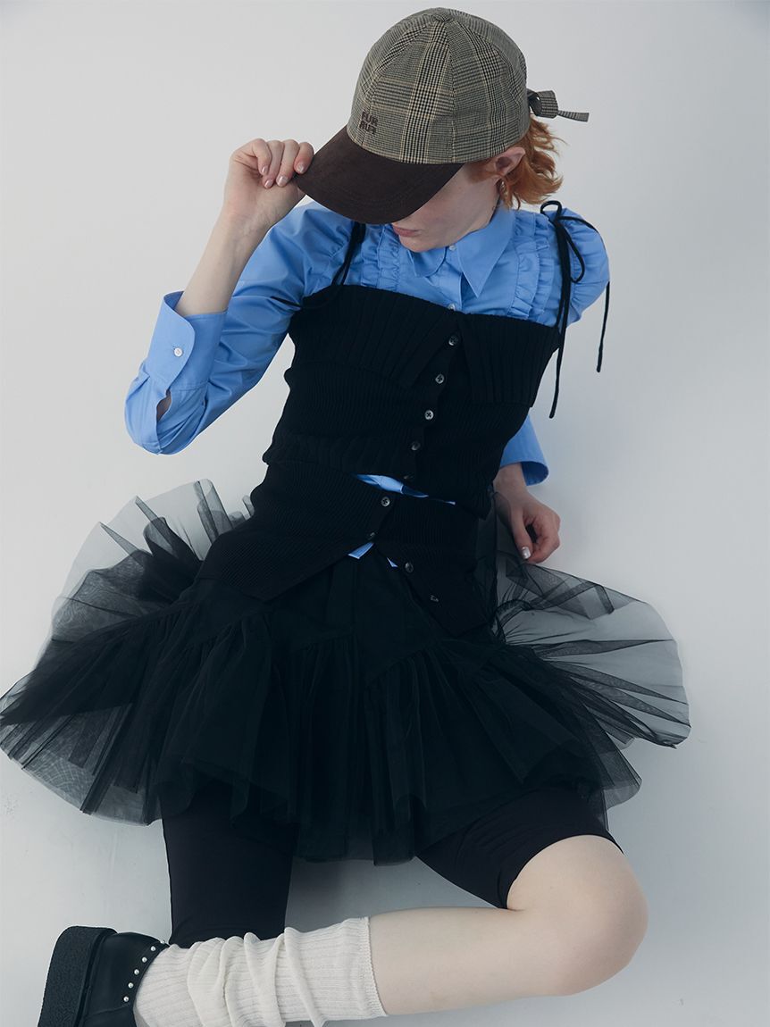 FURFUR「バックリボンチェック柄キャップ」|キャップ・キャスケット|